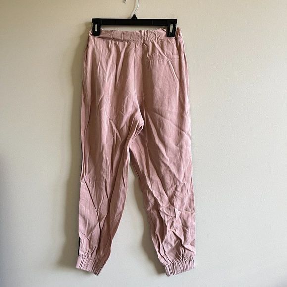 Zara JOGGING PANTS WITH SIDE STRIPE PINK CROP ANKLE WOMENS SIZE XS POCKETS - Picture 7 of 9